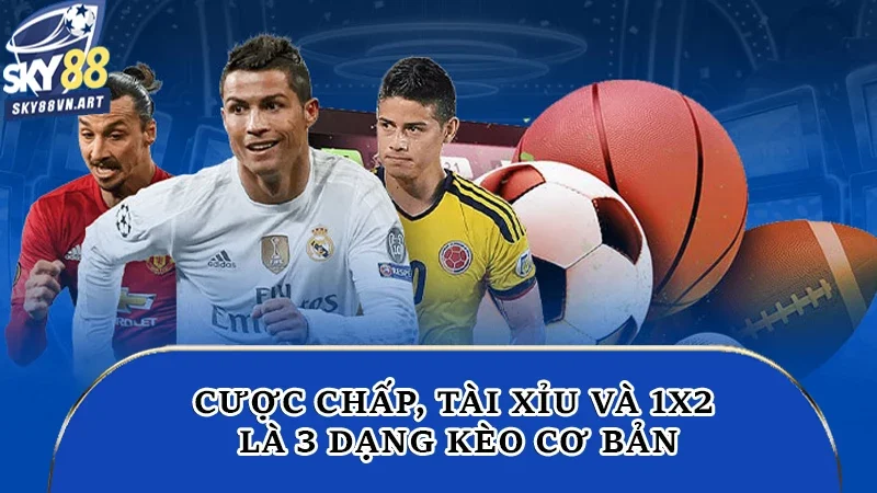 Cược chấp, tài xỉu và 1X2 là 3 dạng kèo cơ bản